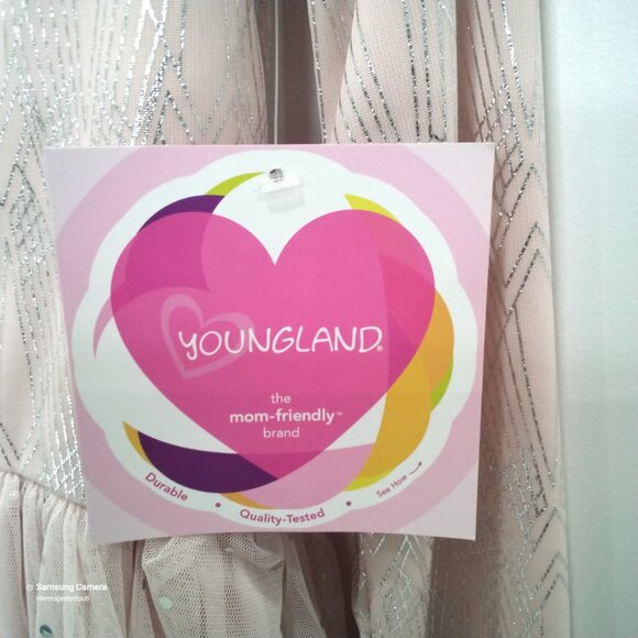 Youngland Girls Pink & Silver Metallic Tutu Tull Sequin Dress & Pants Set NWT 6 - Picture 5 of 7